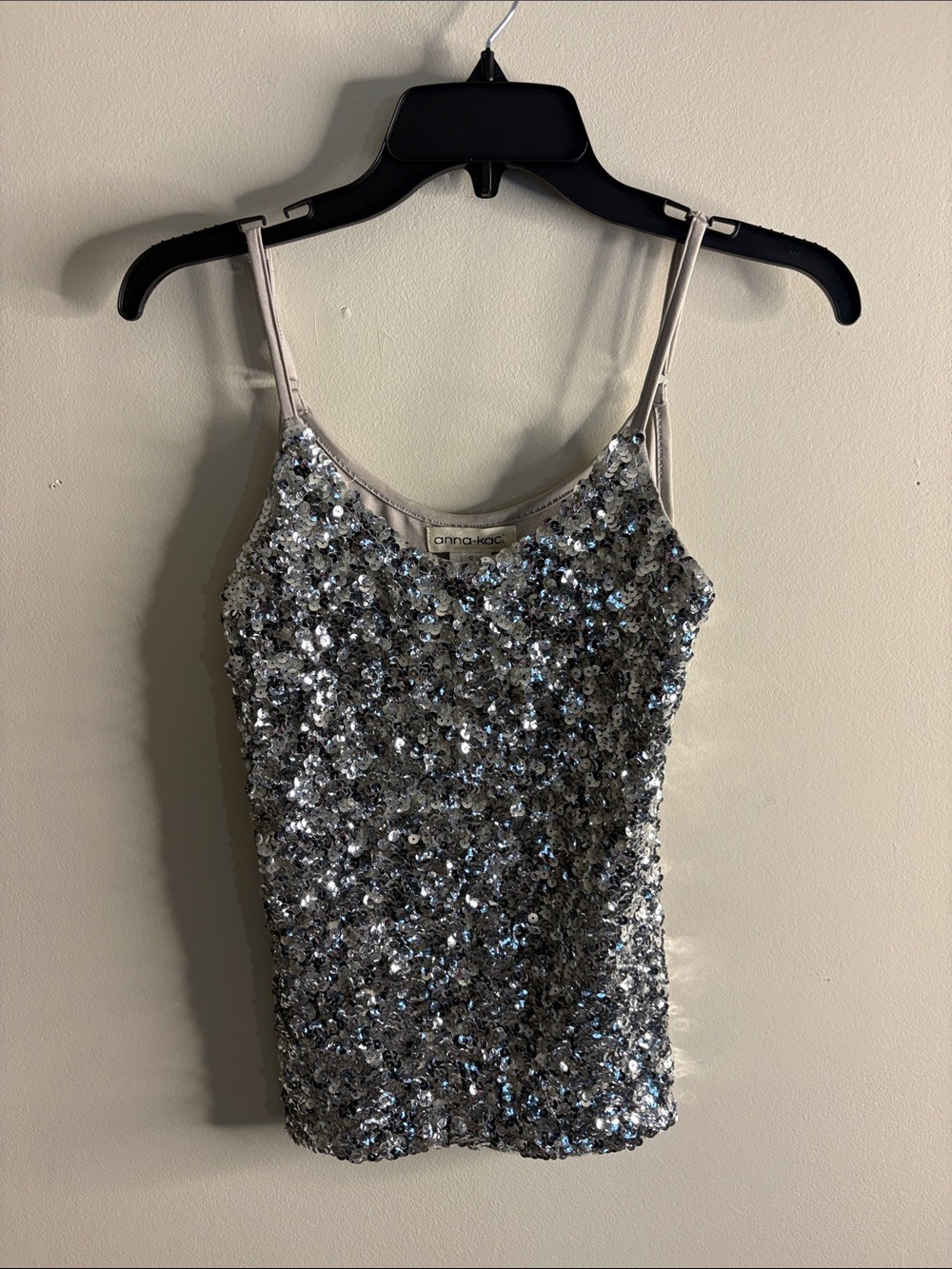 Anna-Kaci Silver Sequin Tank Top